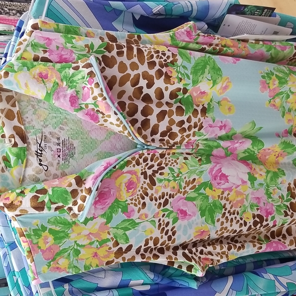 Gottex Lifestyle Dress Seafoam Jungle Rose UPF50+ Block UVA Mock Neck Sleeveles - Picture 6 of 7